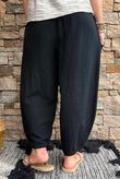 Lina Linen Blend Barrel Pant Black